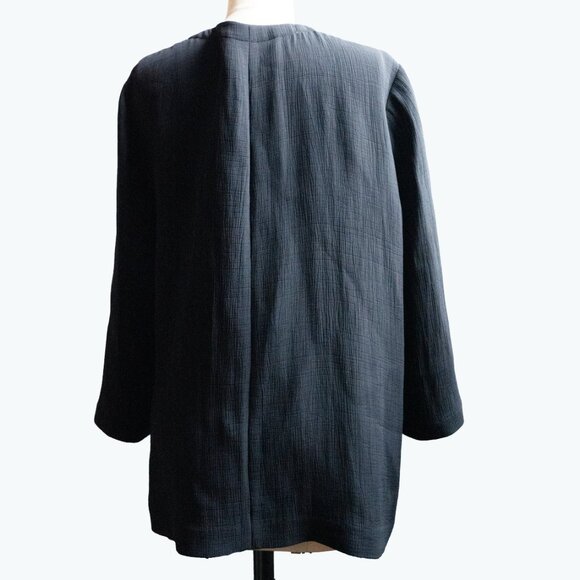 Eileen Fisher XL Black Wrap Tie Kimono Blouse - Picture 2 of 5